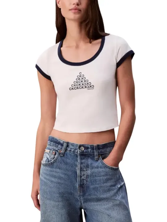 Calvin Klein Jeans Damen T-Shirt Weiß | online kaufen