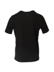 Schwarzes Baumwoll-T-Shirt mit kurzem Ärmel