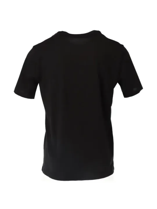 Schwarzes Baumwoll-T-Shirt mit kurzem Ärmel