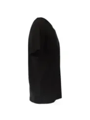 Schwarzes Baumwoll-T-Shirt Rückansicht