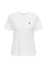 Weißes Baumwoll-T-Shirt mit Logo