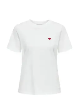Weißes Baumwoll-T-Shirt mit Logo