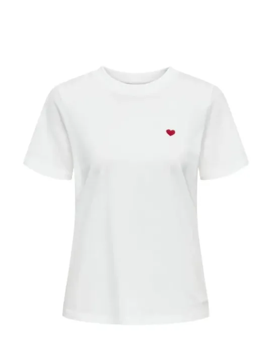 Weißes Baumwoll-T-Shirt mit Logo