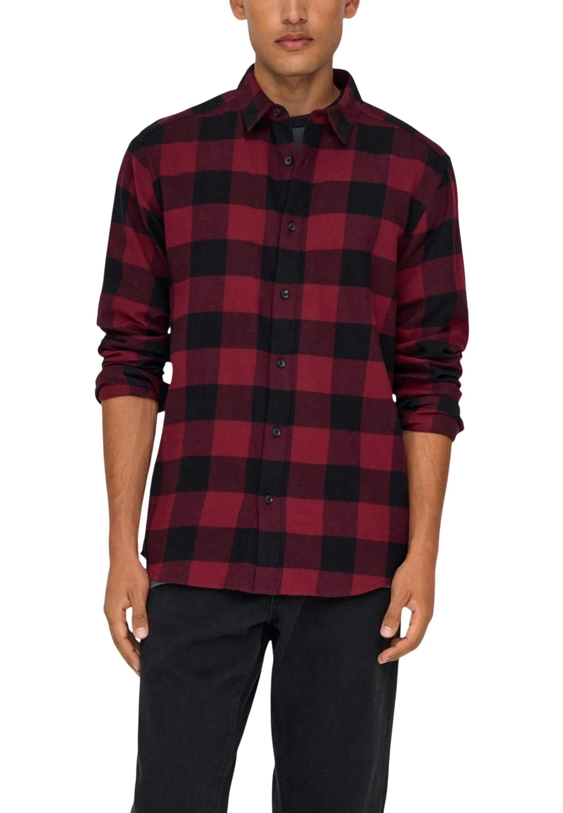 Only & Sons Herren Hemd Rot 495376