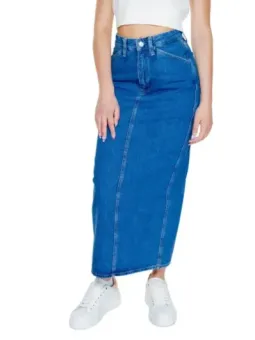 Langer Denimrock mit seitlichem Schlitz