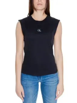 Schwarzes ärmelloses Calvin Klein T-Shirt