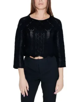 Schwarzer Vero Moda Häkelpullover