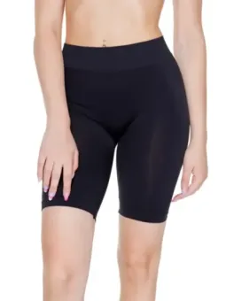 Schwarze Damen-Radlerhose mit Netzstoff