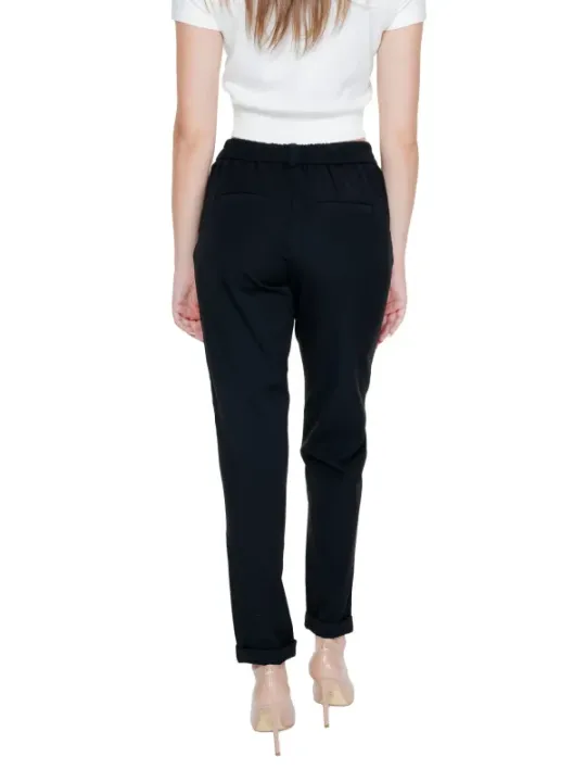 Schwarze Stoffhose mit hohem Bund