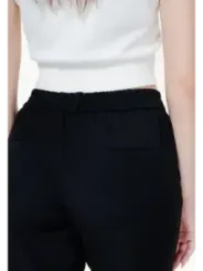 Schwarze gerippte Damen-Hose Vero Moda