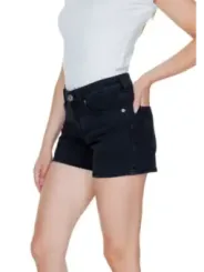 Schwarze High-Waist Denim-Shorts