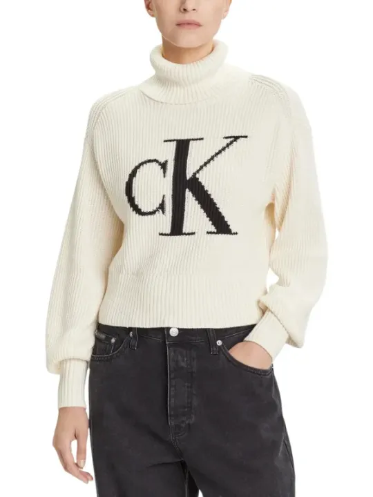 Calvin Klein Jeans Damen Pullover Weiß | online kaufen
