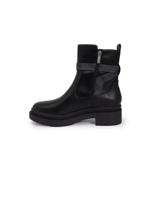 Schwarze Guess Lederstiefel mit Absatz