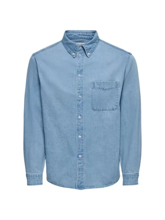 Only & Sons Herren Hemd Azurblau | online kaufen