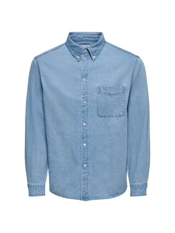 Only & Sons Herren Hemd Azurblau | online kaufen