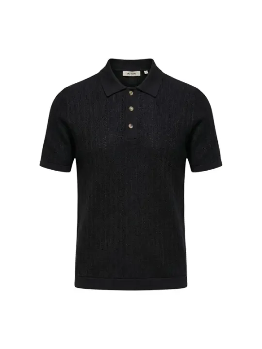 Only & Sons Herren Polo Schwarz | online kaufen