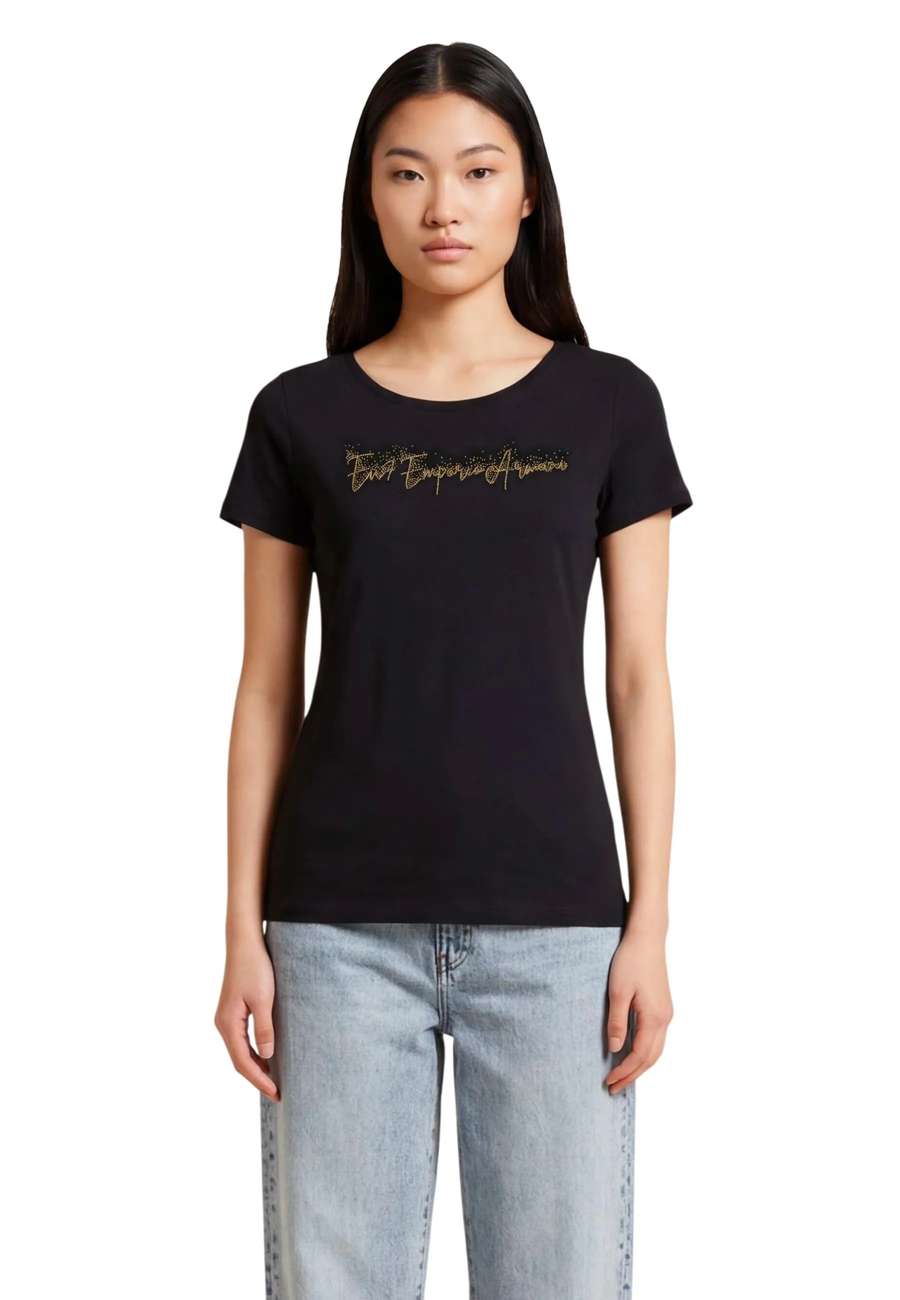 Ea7 Damen T-Shirt Schwarz 510445