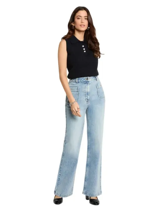 Morgan De Toi Damen Jeans Azurblau | online kaufen