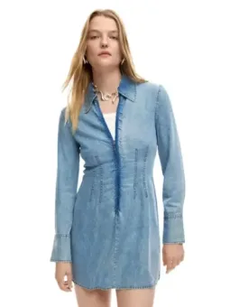 Azurblaues Desigual Damen Kleid mieten - Flex-Fashion Verleih