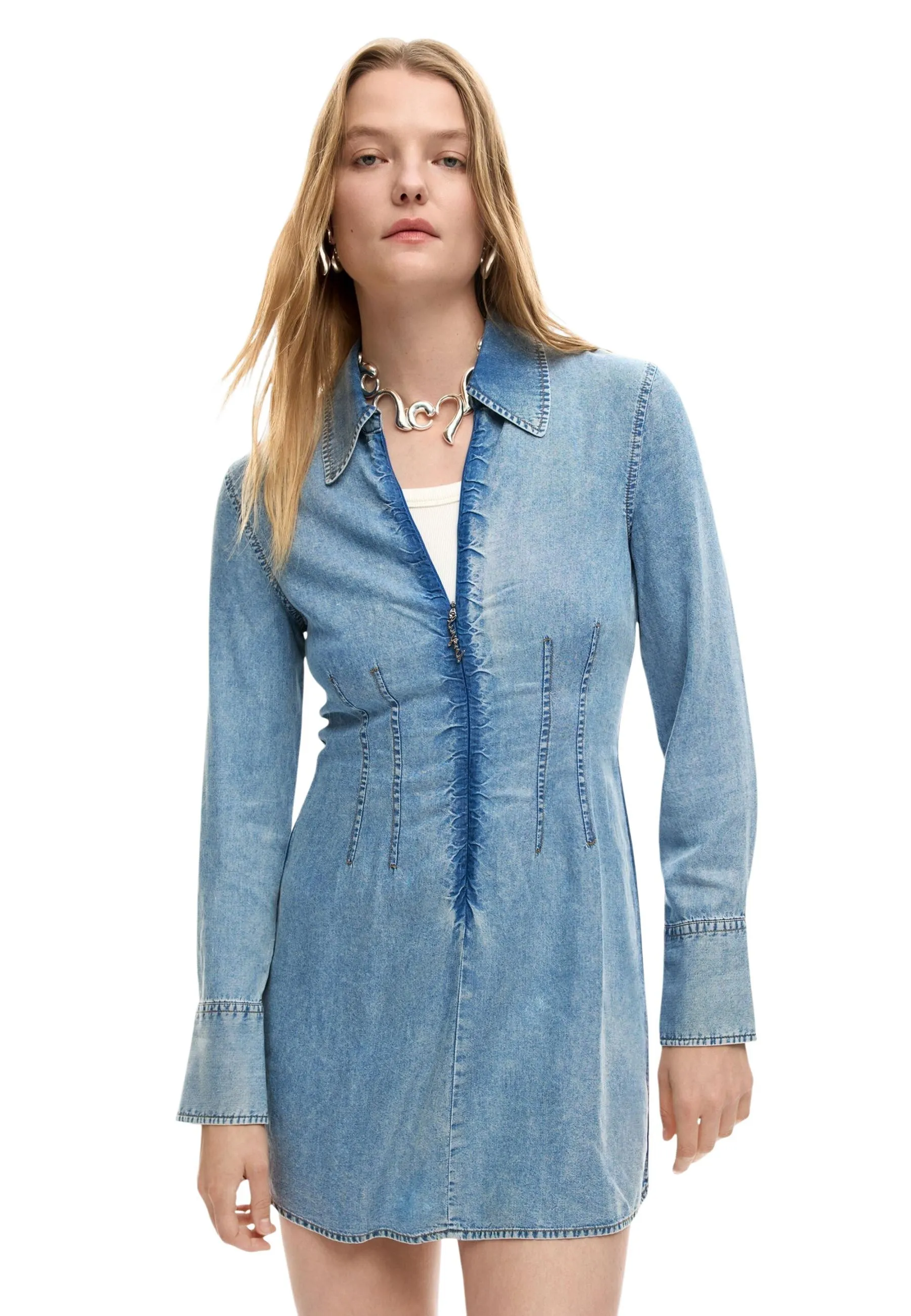 Damen Kleid Azurblau 509512