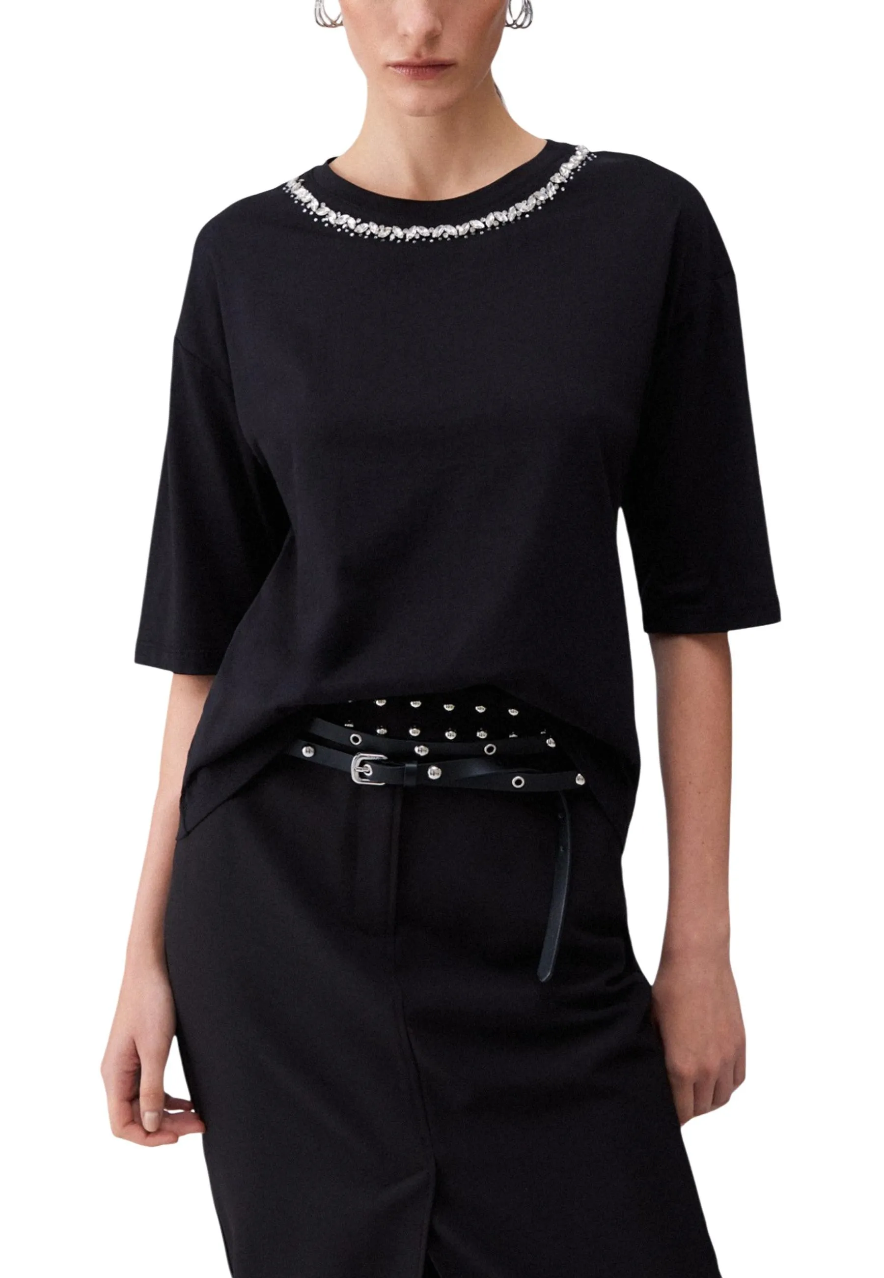 Liu Jo Damen T-Shirt Schwarz 505882