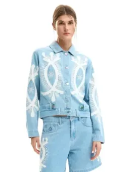 Azurblauer Desigual Blazer für Damen mieten - Flex-Fashion