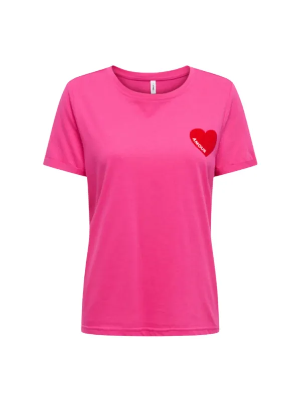 Only Damen T-Shirt Fuchsinrot | online kaufen