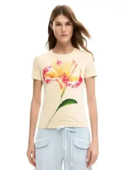 Desigual Damen T-Shirt Beige mieten – Flex-Fashion Verleih