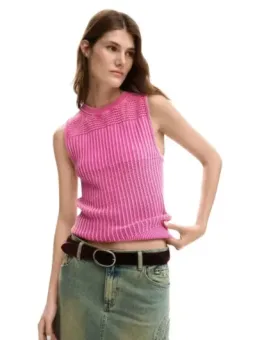 Fuchsinrotes Desigual Damen Top mieten - Flex-Fashion Verleih