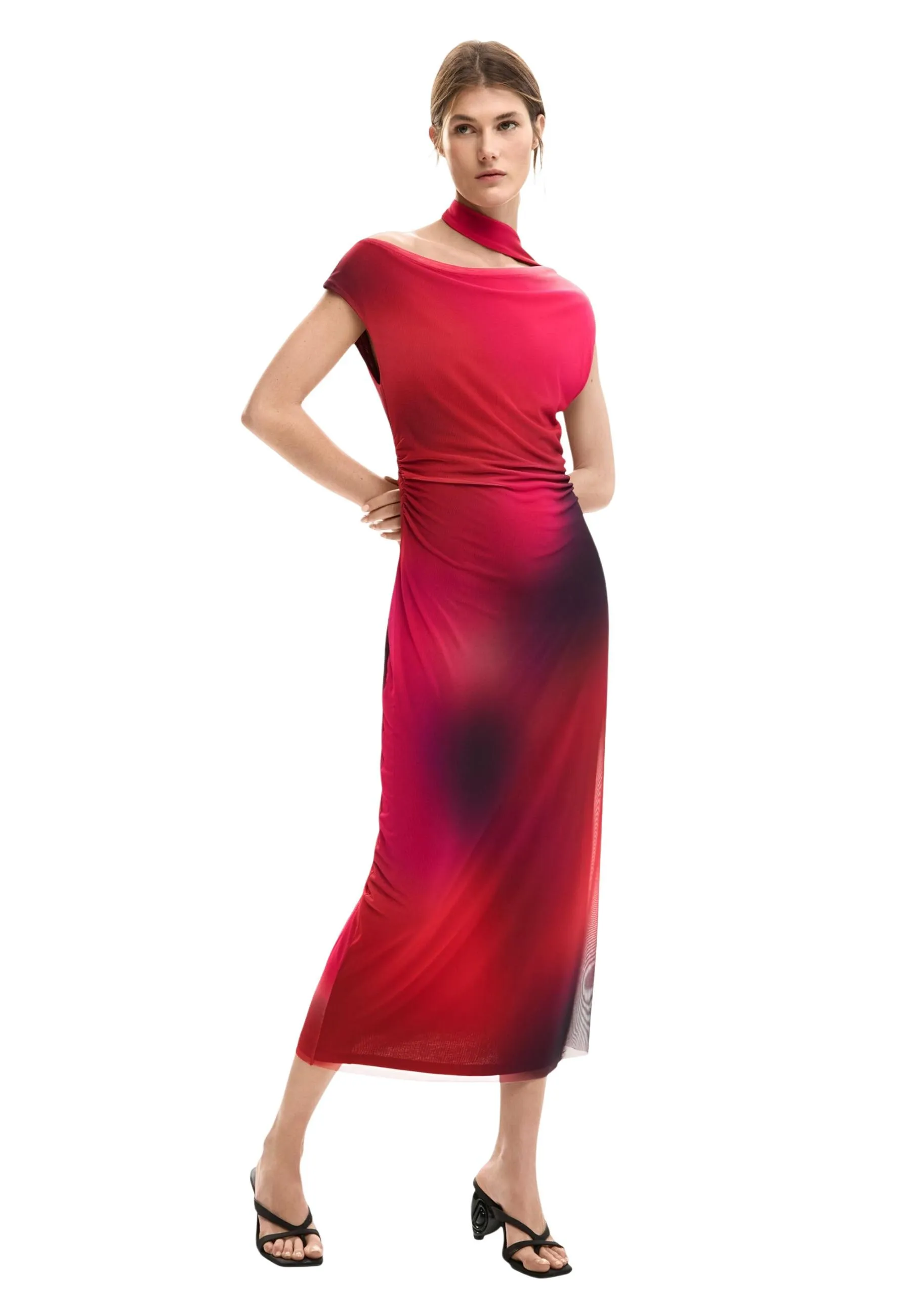 Damen Kleid Fuchsinrot 509513