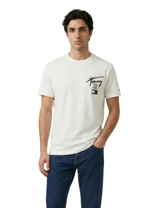 Tommy Hilfiger Jeans Herren T-Shirt Weiß | online kaufen