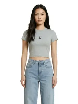 Calvin Klein Damen T-Shirt Grau mieten – Flex-Fashion Verleih