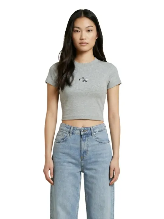 Calvin Klein Jeans Damen T-Shirt Grau | online kaufen