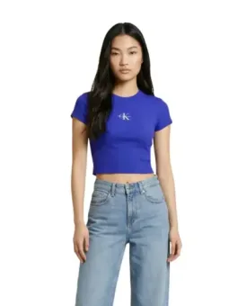 Calvin Klein Damen T-Shirt Blau mieten | Flex-Fashion