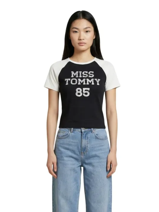 Tommy Hilfiger Jeans Damen T-Shirt Schwarz | online kaufen