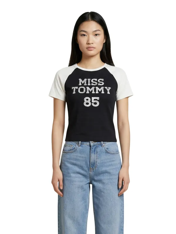 Tommy Hilfiger Jeans Damen T-Shirt Schwarz | online kaufen