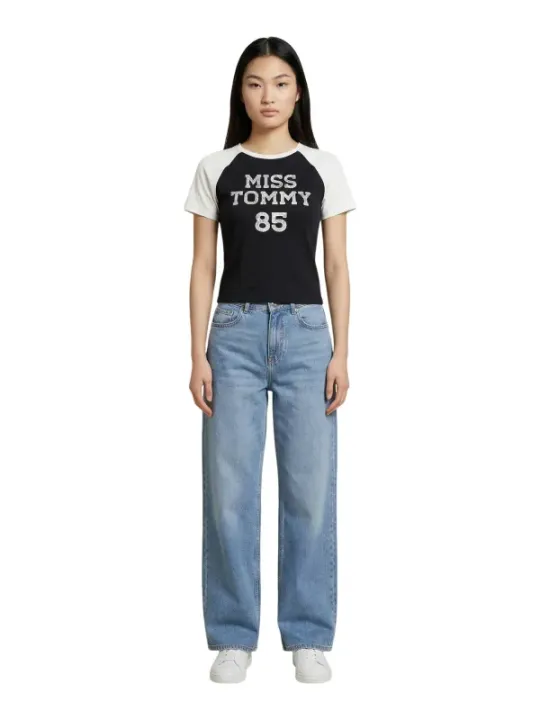 Tommy Hilfiger Jeans Damen T-Shirt Schwarz | online kaufen