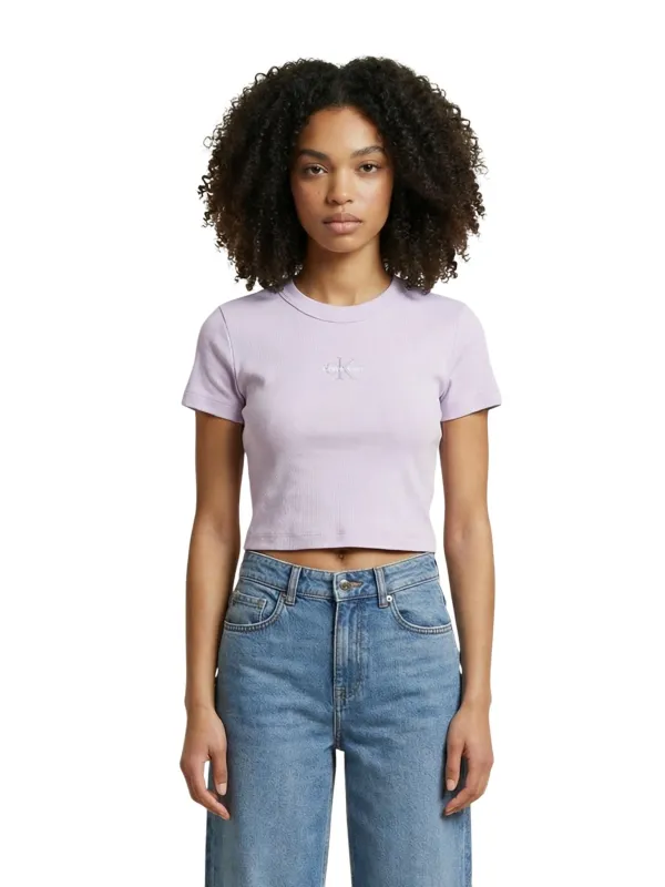 Calvin Klein Jeans Damen T-Shirt Lila | online kaufen