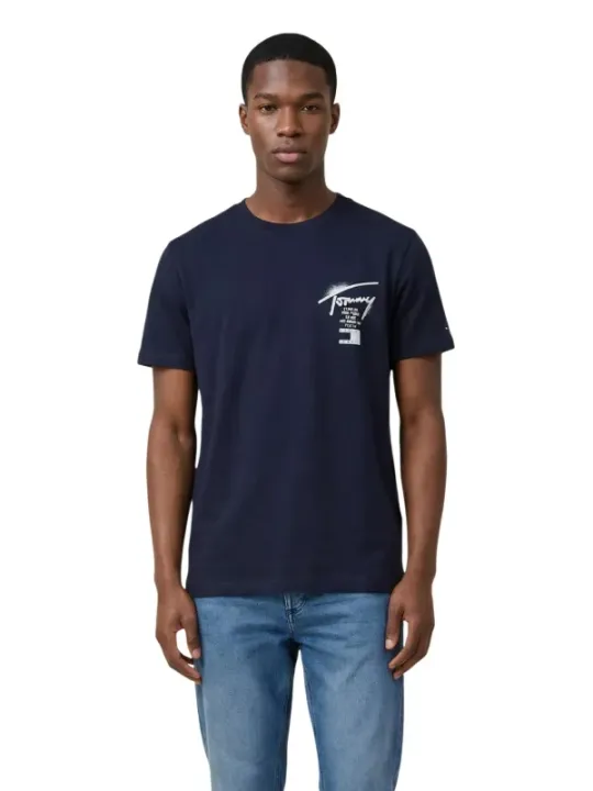 Tommy Hilfiger Jeans Herren T-Shirt Blau | online kaufen
