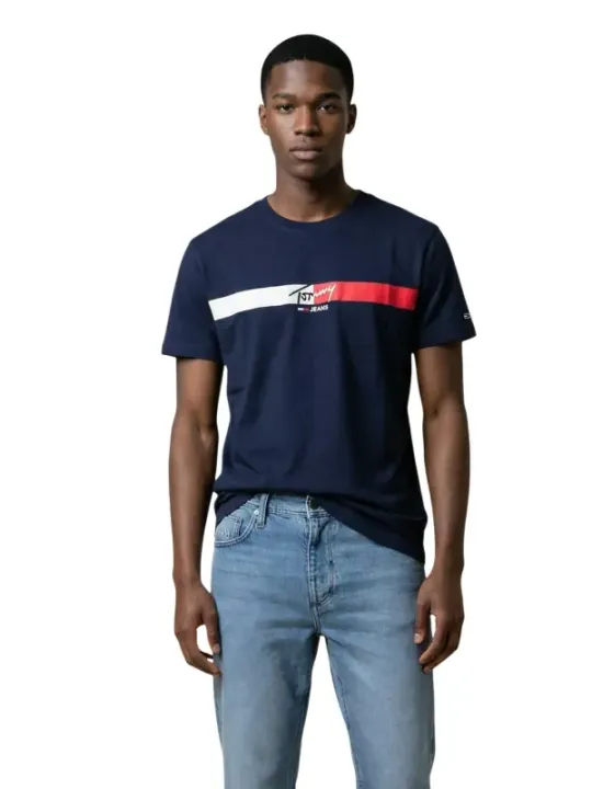 Tommy Hilfiger Jeans Herren T-Shirt Blau | online kaufen