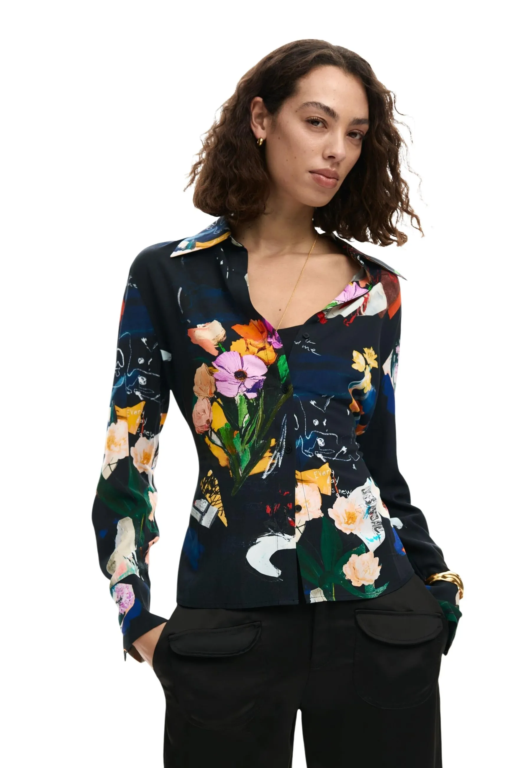 Desigual Damen Hemd Schwarz 508847