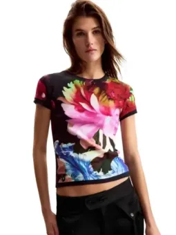 Desigual Damen T-Shirt Blau leihen | Flex-Fashion Verleih