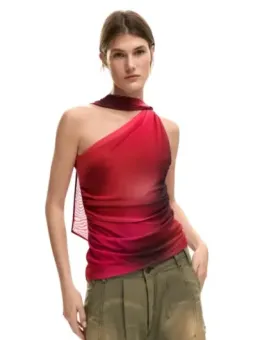 Desigual Damen Top Rot mieten - Flex-Fashion Verleih
