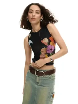 Desigual Damen Top Schwarz mieten - Flex-Fashion Verleih