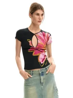 Desigual Damen T-Shirt Schwarz mieten - Flex-Fashion Verleih
