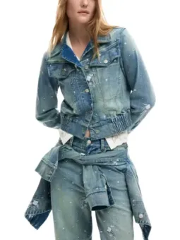 Azurblauer Desigual Blazer mieten – Flex-Fashion Verleih