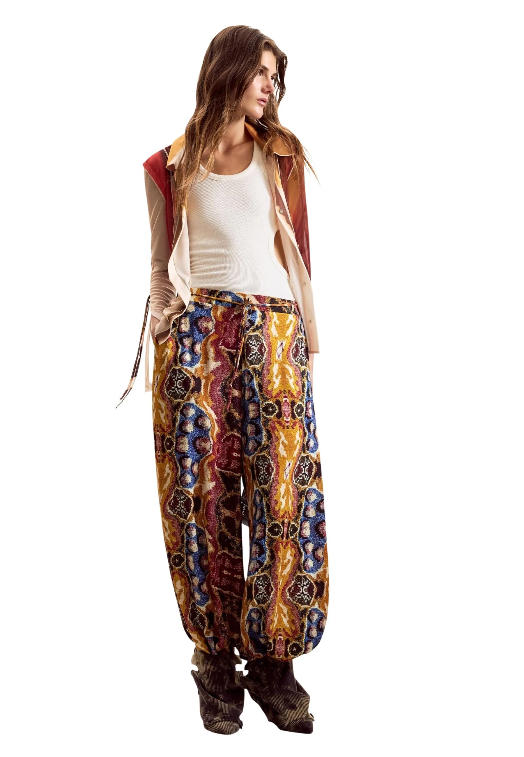 Damen Hose Senffarben 508857