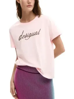 Desigual Damen T-Shirt Rosa mieten - Flex-Fashion Verleih
