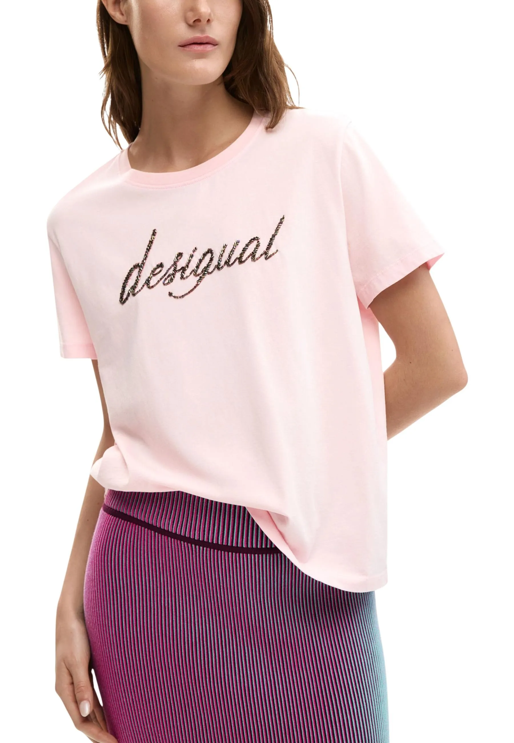 Desigual Damen T-Shirt Rosa 508859
