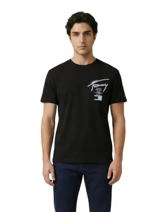 Tommy Hilfiger Jeans Herren T-Shirt Schwarz | online kaufen